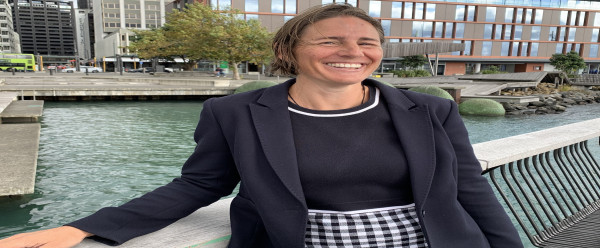 Liz Palmer at the Wellington waterfront