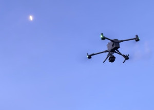 The thermal imaging drone trial is flying through a very blue sky. The drone was procured by OSPRI who aims to improve its ability to track and monitor hard-to-reach possum populations.